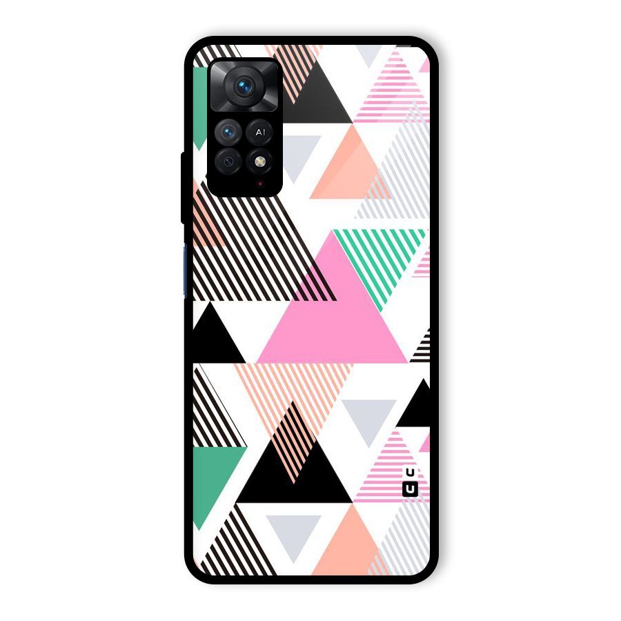 Stripes Abstract Colors Glass Back Case for Redmi Note 11 Pro Plus 5G