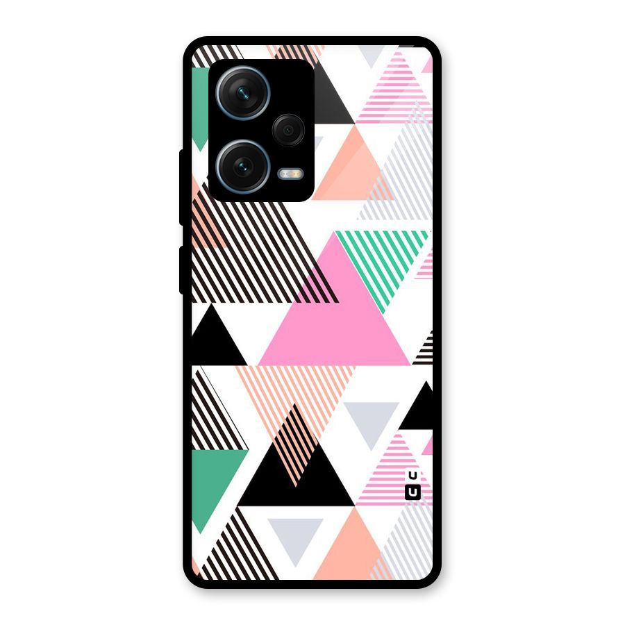 Stripes Abstract Colors Glass Back Case for Redmi Note 12 Pro Plus 5G