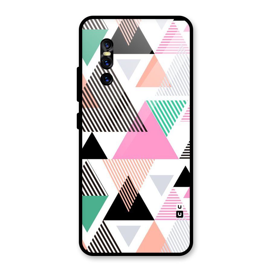 Stripes Abstract Colors Glass Back Case for Vivo V15 Pro