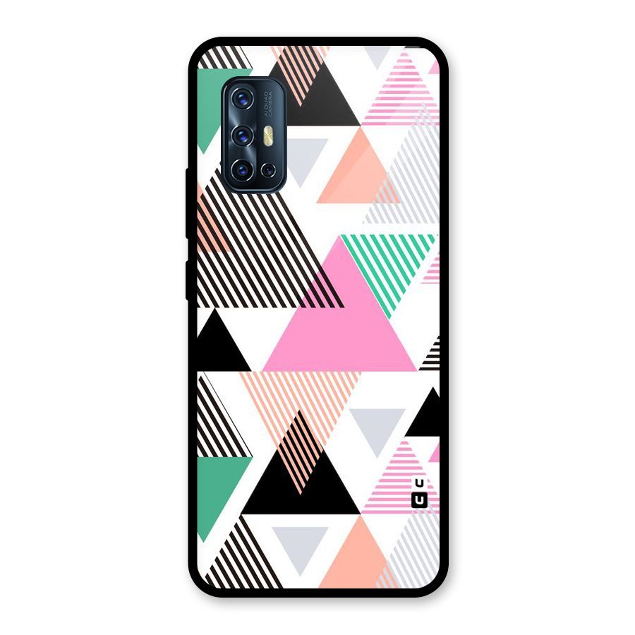 Stripes Abstract Colors Glass Back Case for Vivo V17