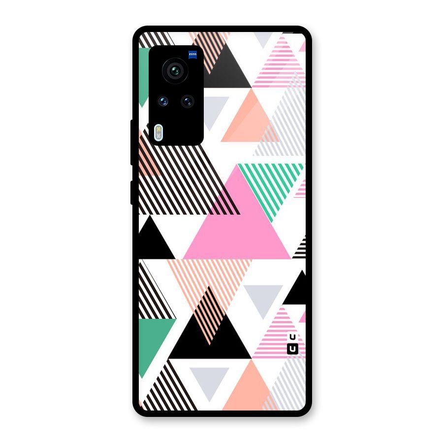 Stripes Abstract Colors Glass Back Case for Vivo X60 Pro