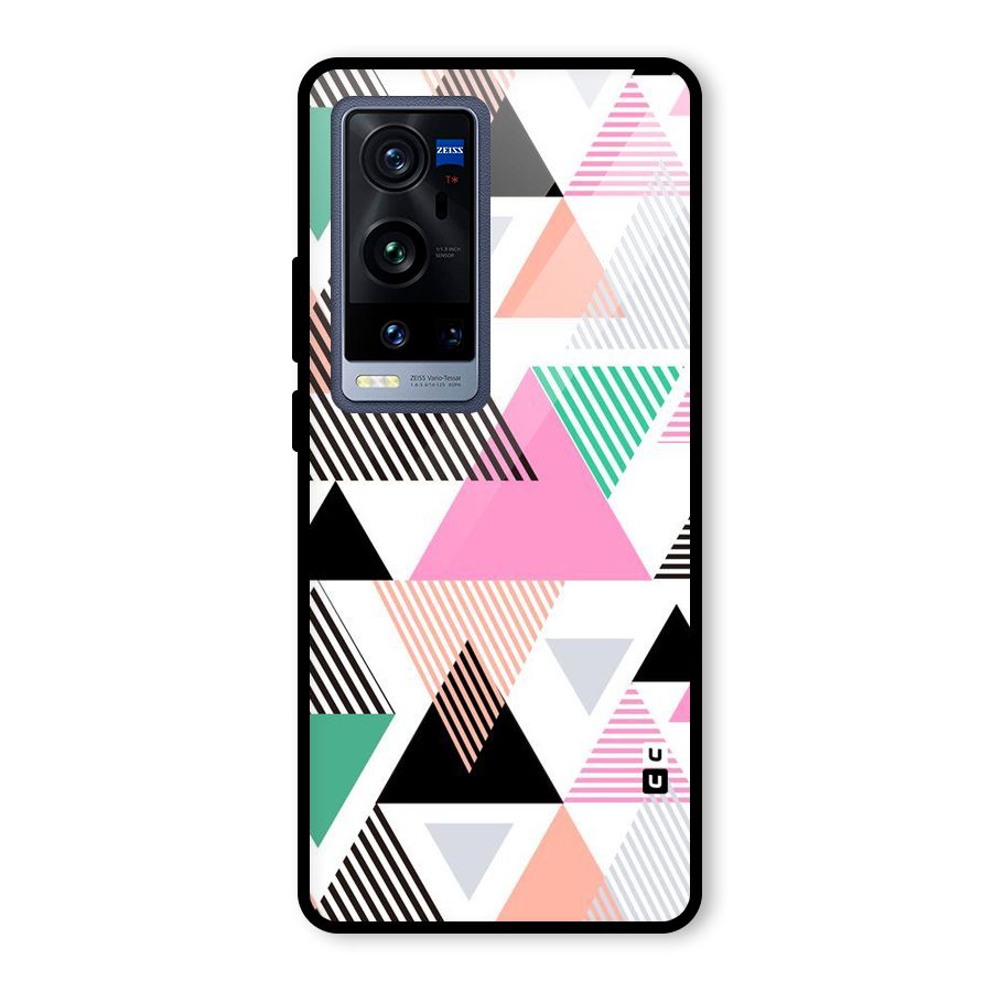 Stripes Abstract Colors Glass Back Case for Vivo X60 Pro Plus
