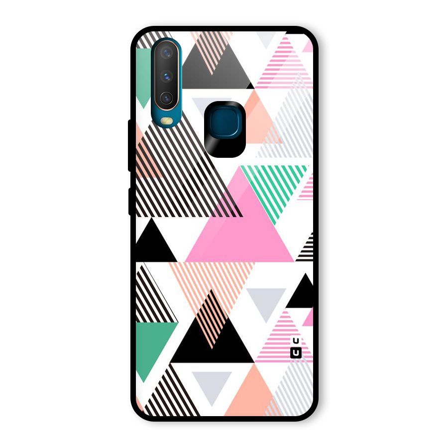 Stripes Abstract Colors Glass Back Case for Vivo Y15