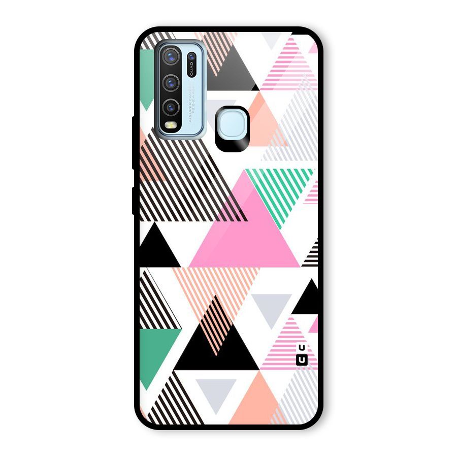Stripes Abstract Colors Glass Back Case for Vivo Y50