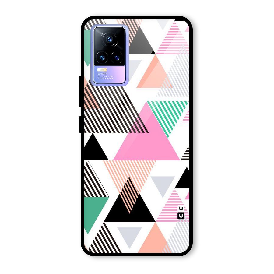 Stripes Abstract Colors Glass Back Case for Vivo Y73