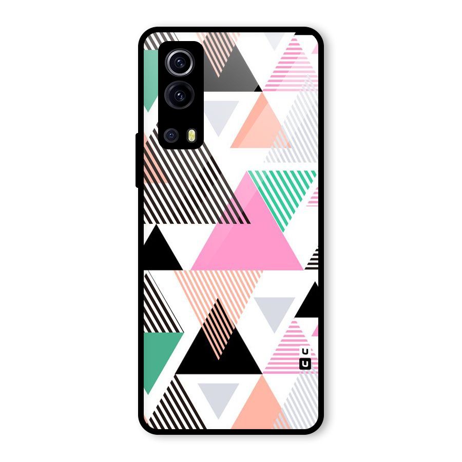 Stripes Abstract Colors Glass Back Case for Vivo iQOO Z3