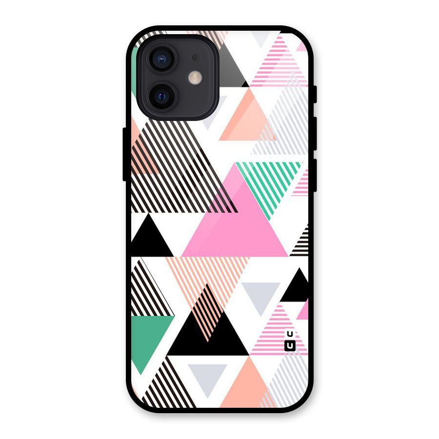 Stripes Abstract Colors Glass Back Case for iPhone 12