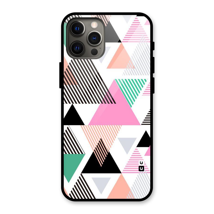 Stripes Abstract Colors Glass Back Case for iPhone 12 Pro Max
