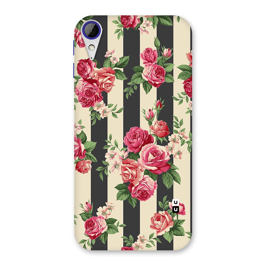 Stripes And Floral Back Case for Desire 830