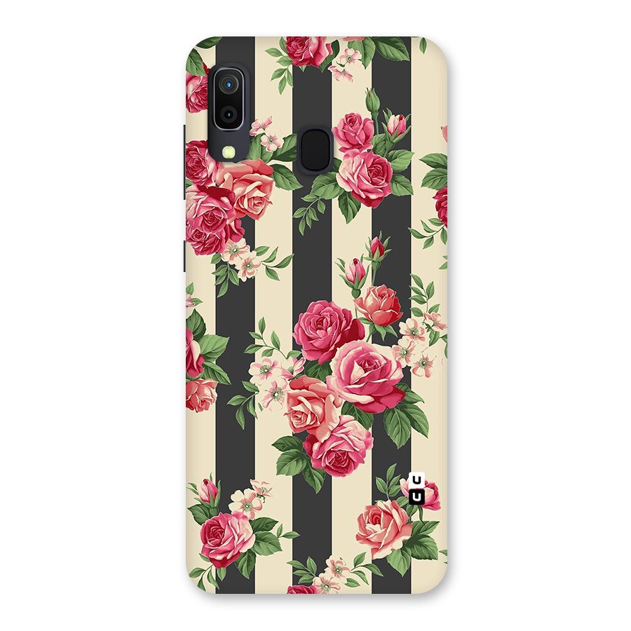 Stripes And Floral Back Case for Galaxy A30