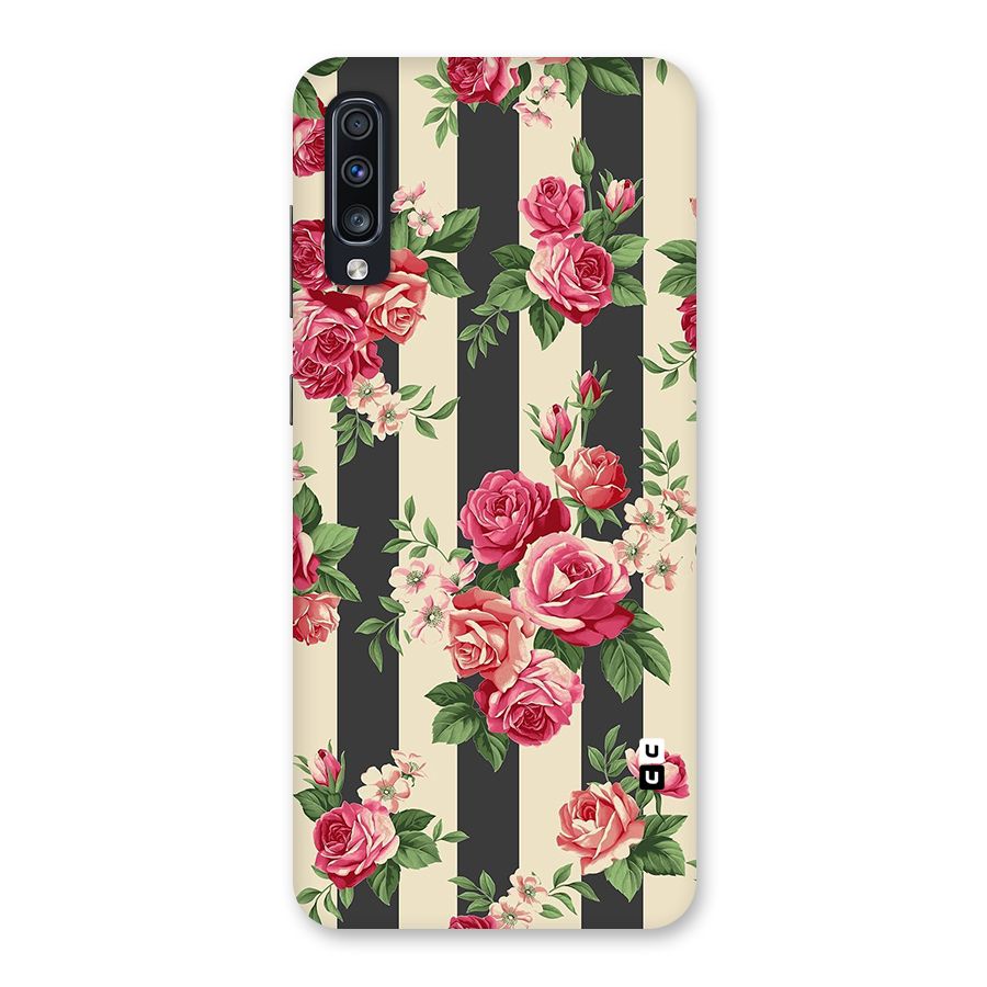 Stripes And Floral Back Case for Galaxy A70