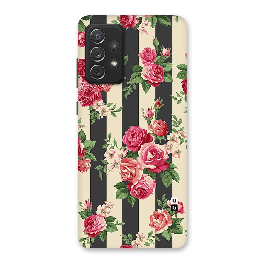 Stripes And Floral Back Case for Galaxy A72