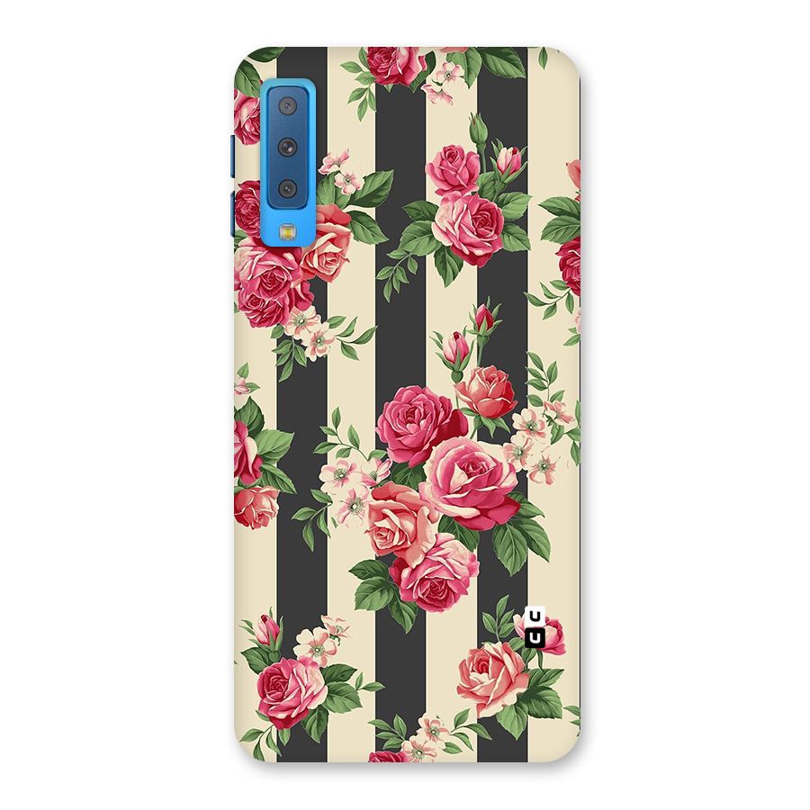 Stripes And Floral Back Case for Galaxy A7 (2018)