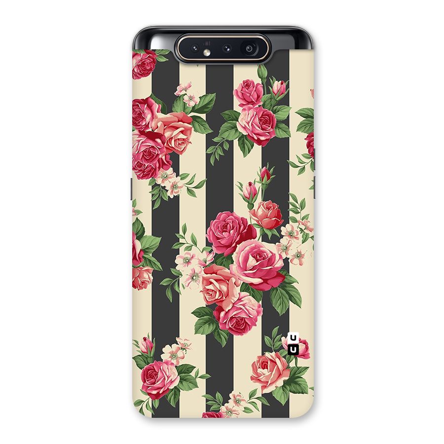 Stripes And Floral Back Case for Galaxy A80