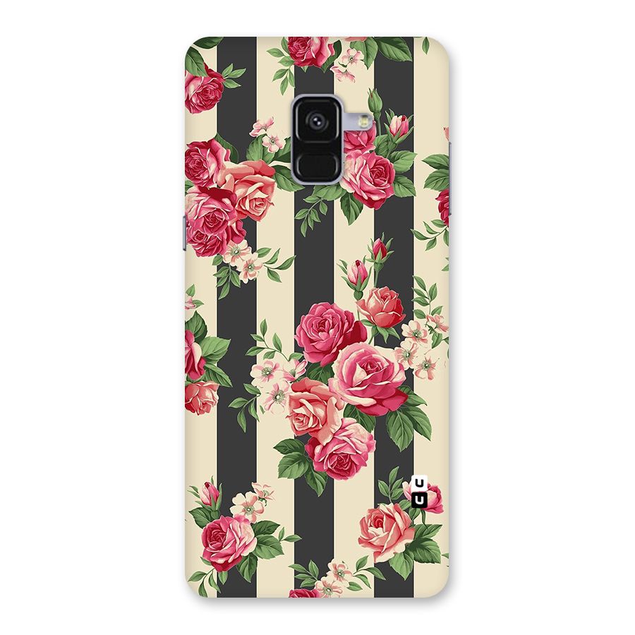 Stripes And Floral Back Case for Galaxy A8 Plus