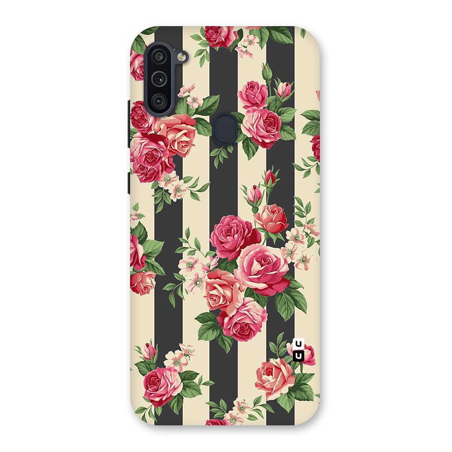 Stripes And Floral Back Case for Galaxy M11