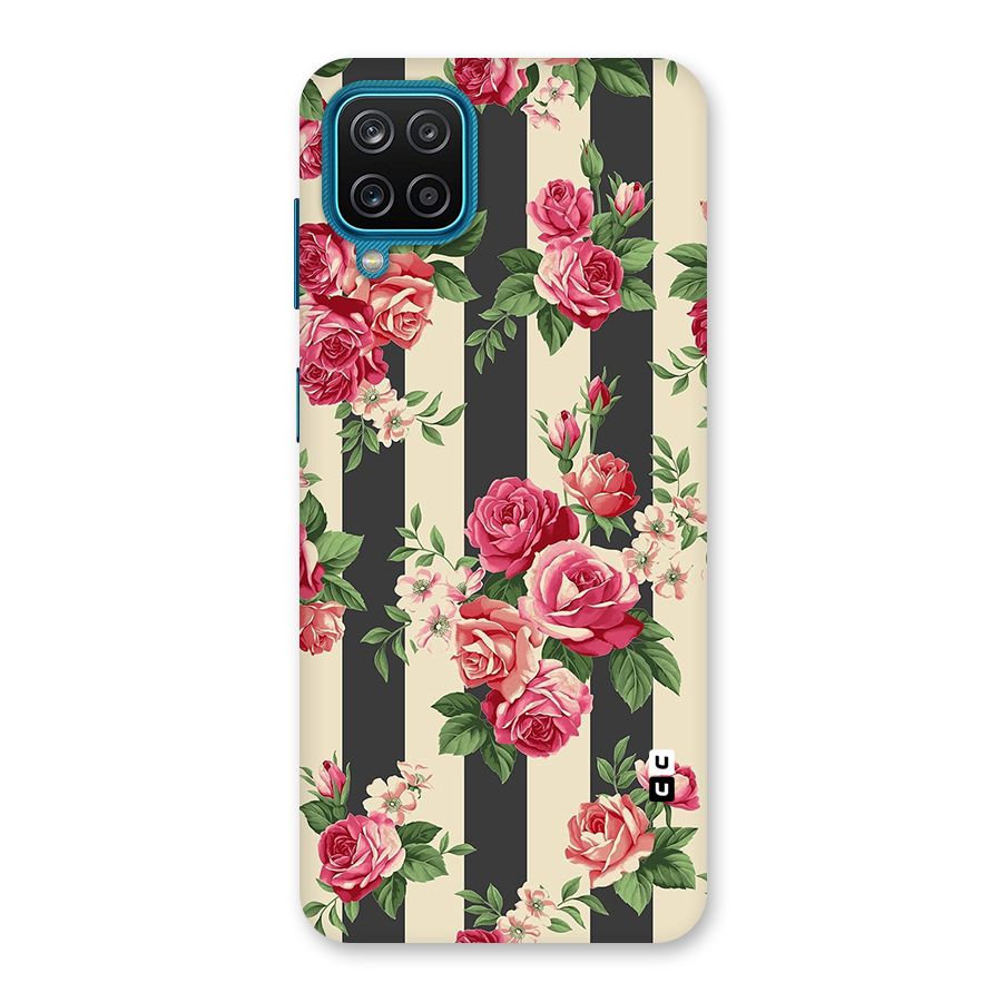 Stripes And Floral Back Case for Galaxy M12