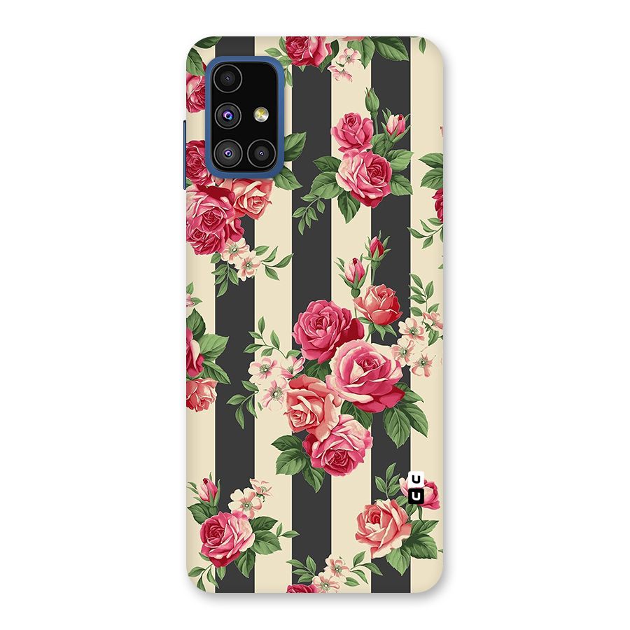 Stripes And Floral Back Case for Galaxy M51