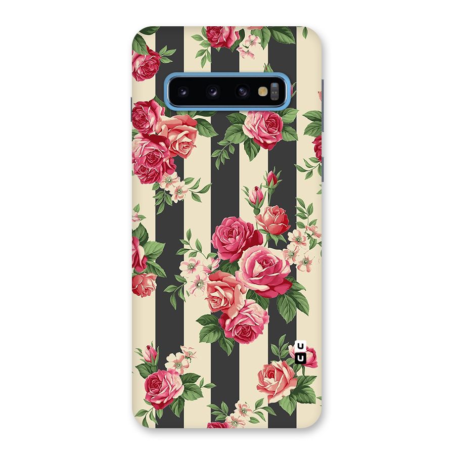 Stripes And Floral Back Case for Galaxy S10