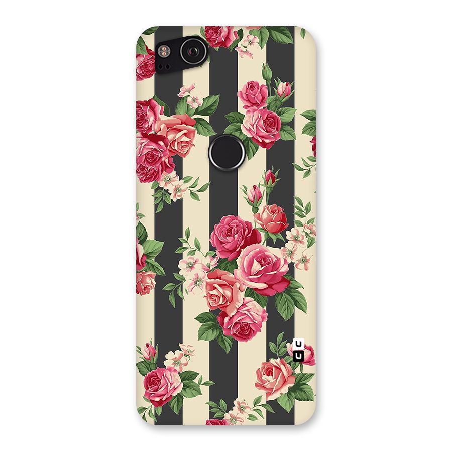 Stripes And Floral Back Case for Google Pixel 2