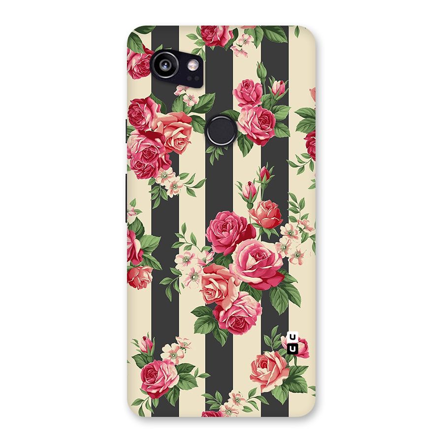 Stripes And Floral Back Case for Google Pixel 2 XL