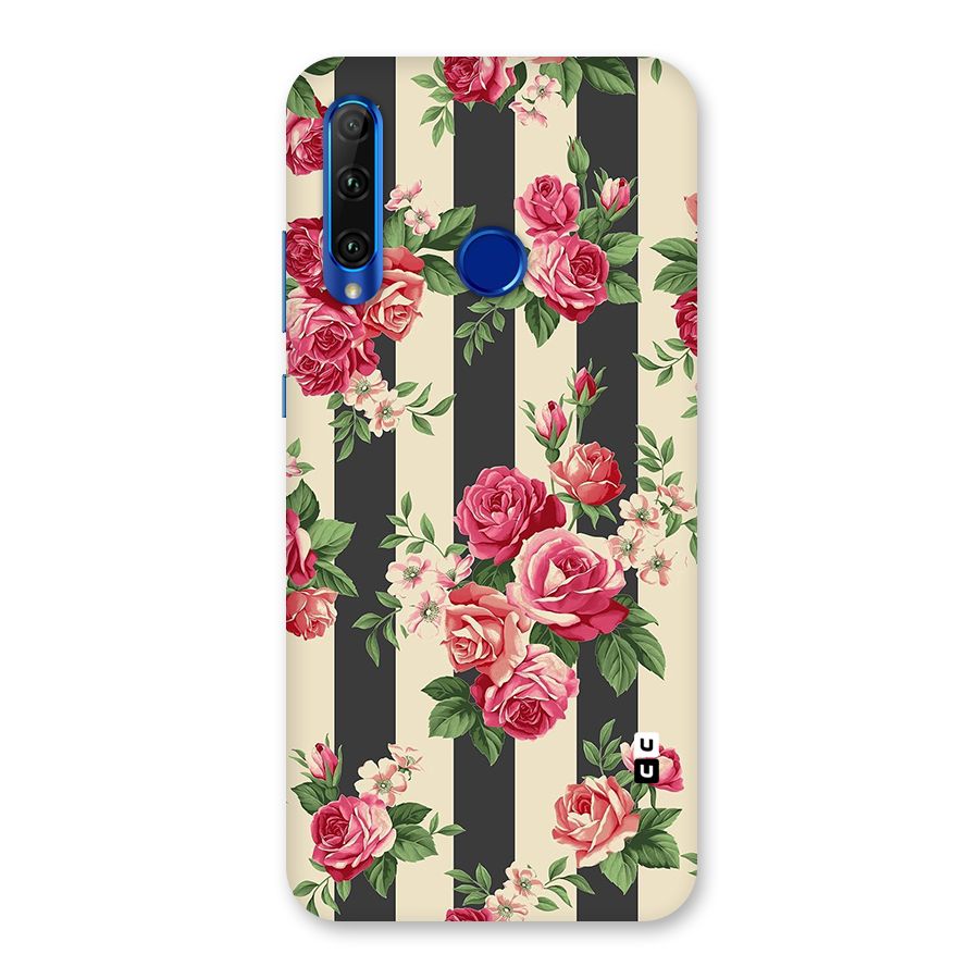 Stripes And Floral Back Case for Honor 20i