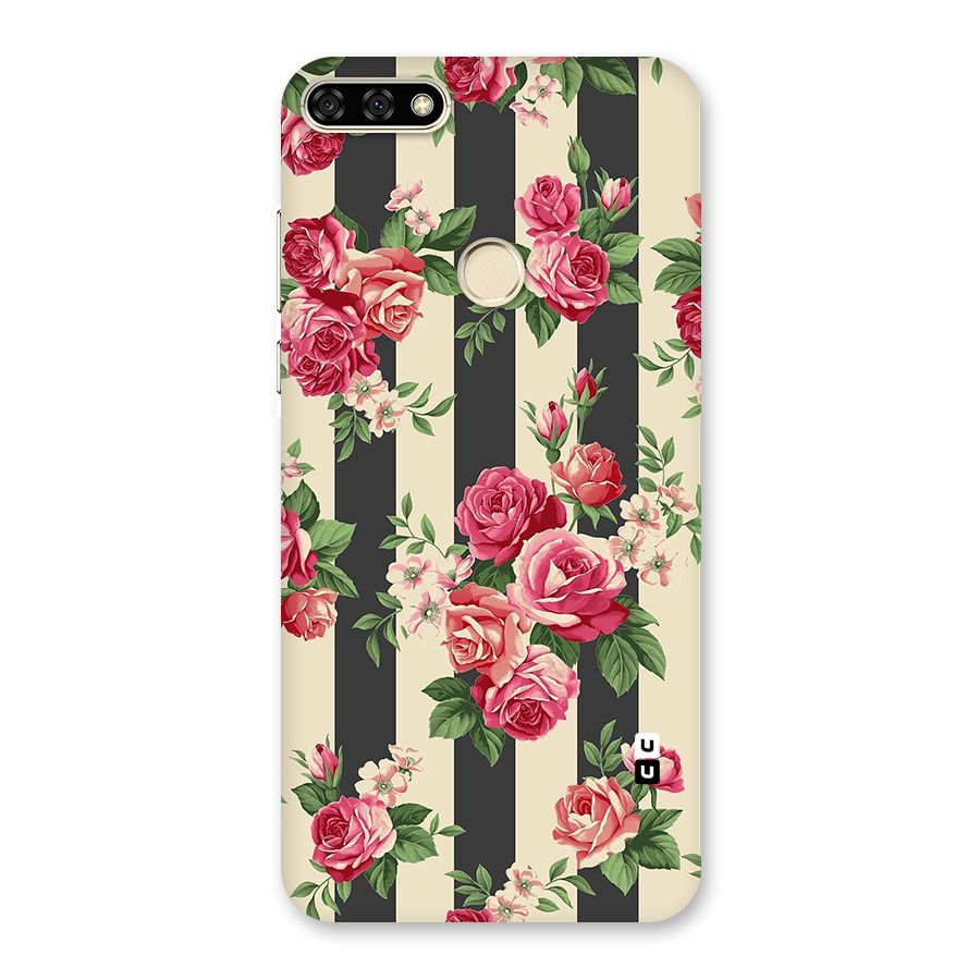 Stripes And Floral Back Case for Honor 7A