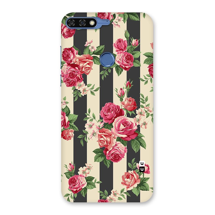 Stripes And Floral Back Case for Honor 7C