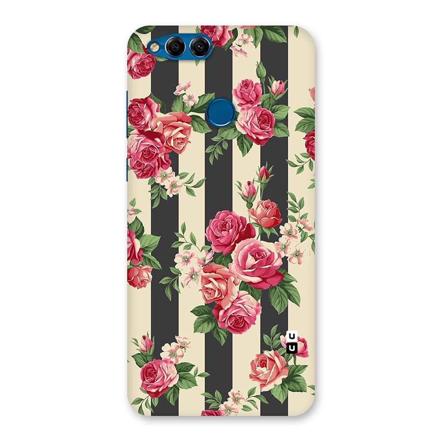 Stripes And Floral Back Case for Honor 7X
