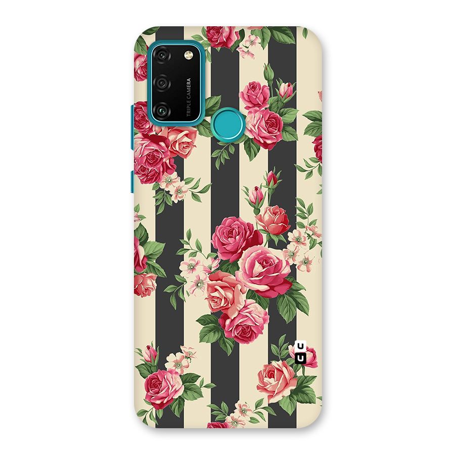 Stripes And Floral Back Case for Honor 9A