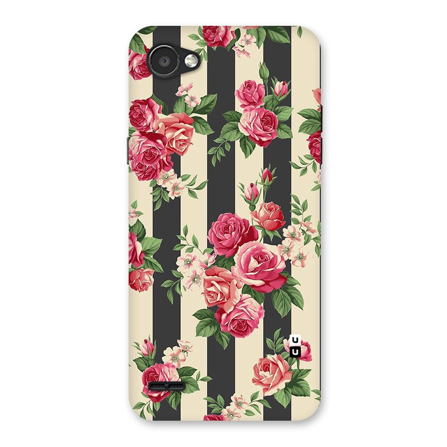 Stripes And Floral Back Case for LG Q6