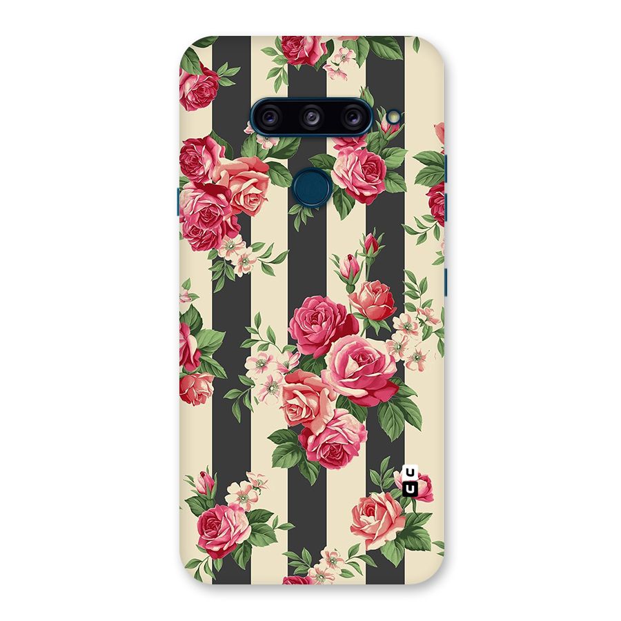 Stripes And Floral Back Case for LG  V40 ThinQ