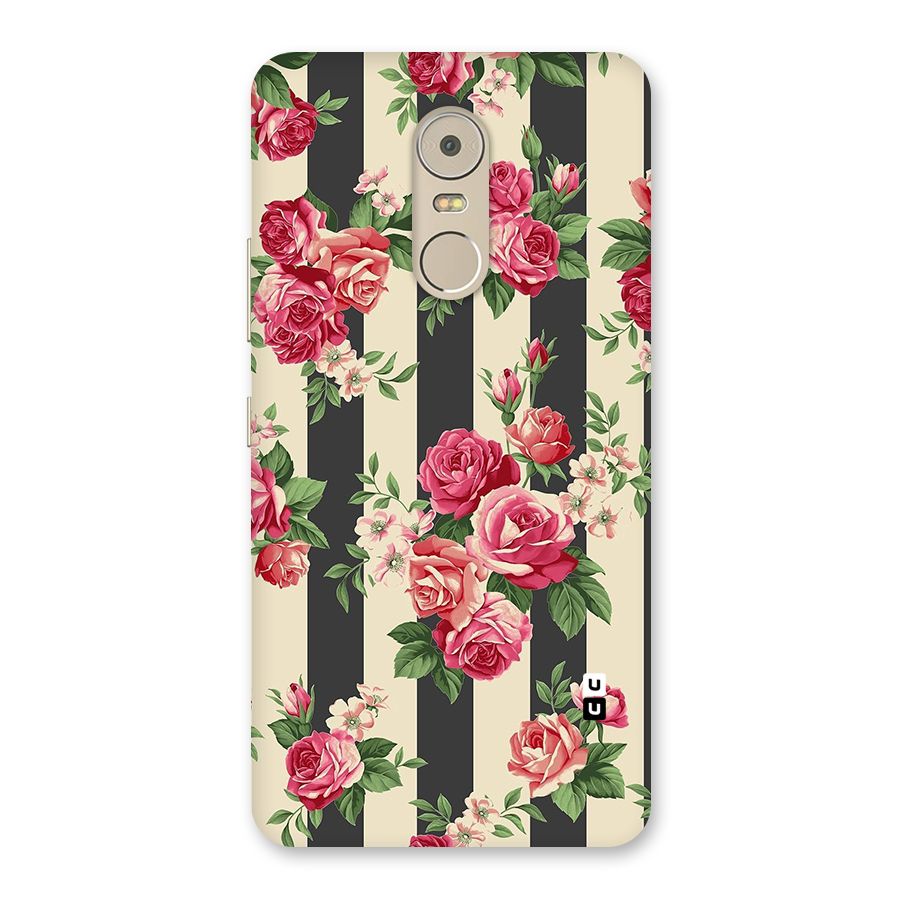 Stripes And Floral Back Case for Lenovo K6 Note