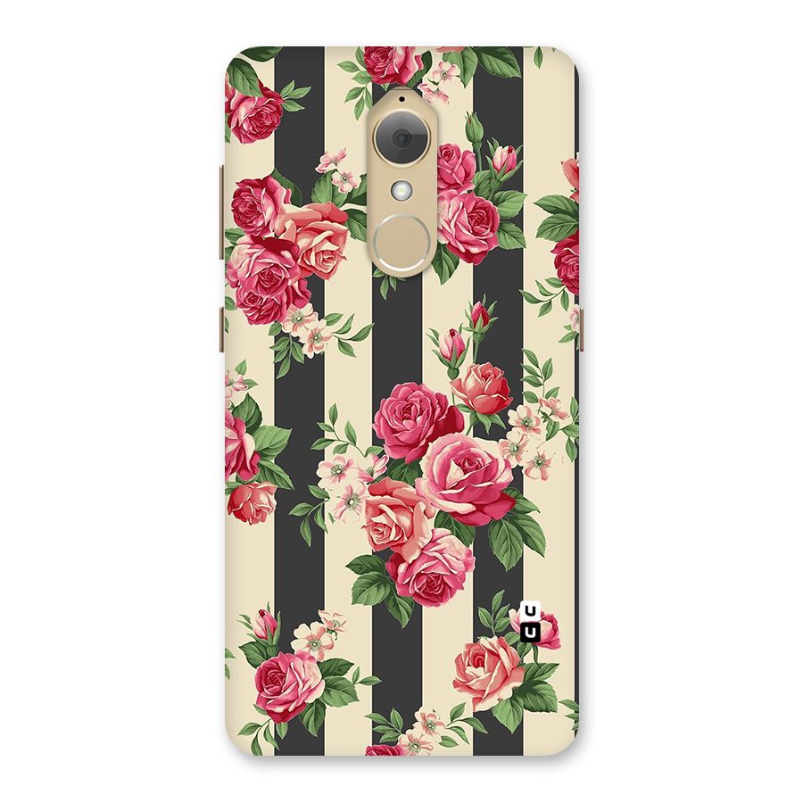Stripes And Floral Back Case for Lenovo K8