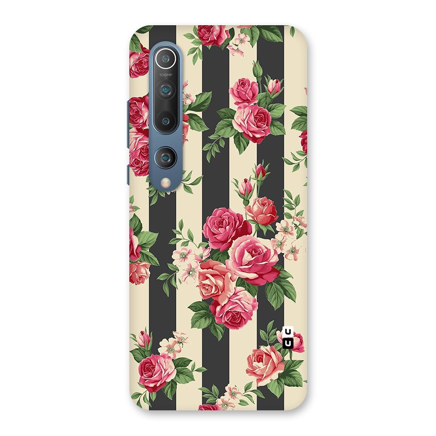 Stripes And Floral Back Case for Mi 10