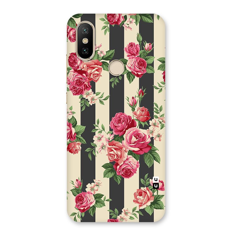 Stripes And Floral Back Case for Mi A2