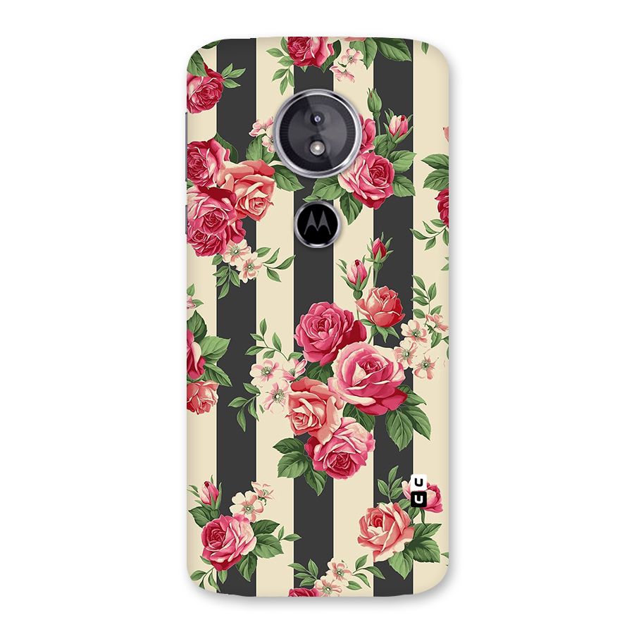 Stripes And Floral Back Case for Moto E5