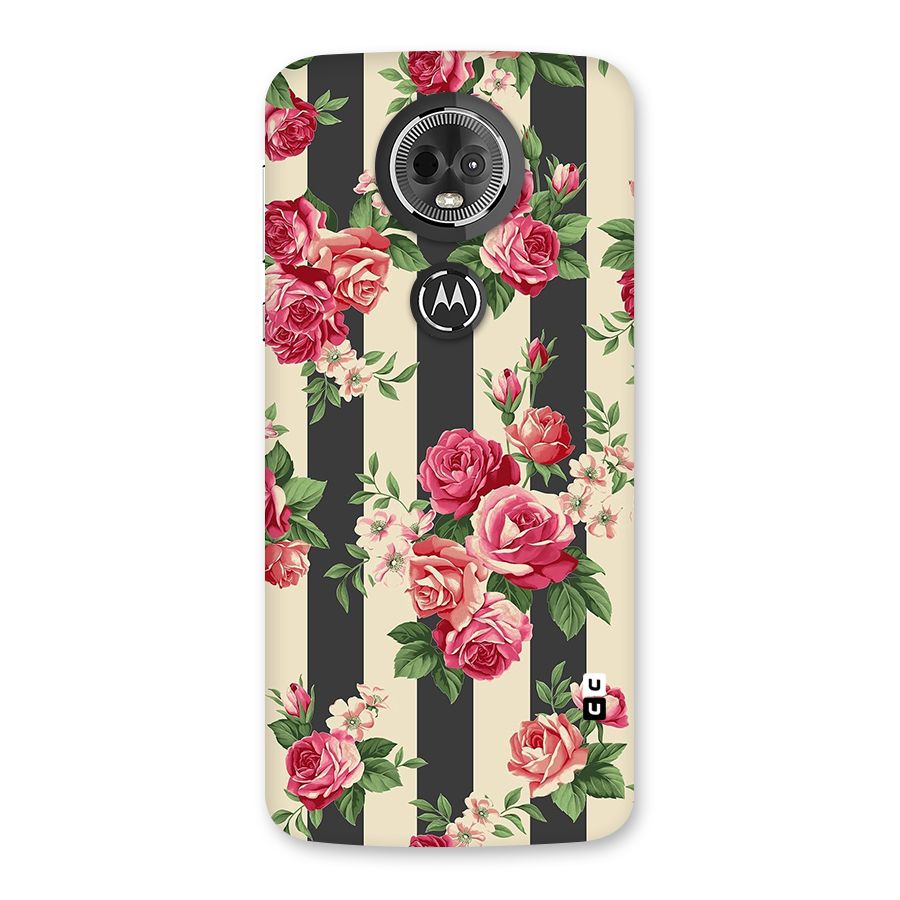 Stripes And Floral Back Case for Moto E5 Plus