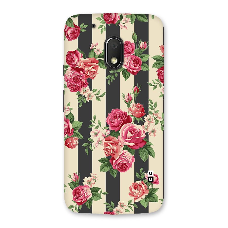 Stripes And Floral Back Case for Moto G4 Play