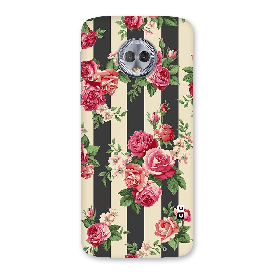Stripes And Floral Back Case for Moto G6 Plus