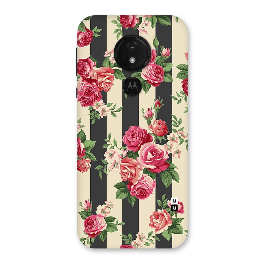Stripes And Floral Back Case for Moto G7 Power