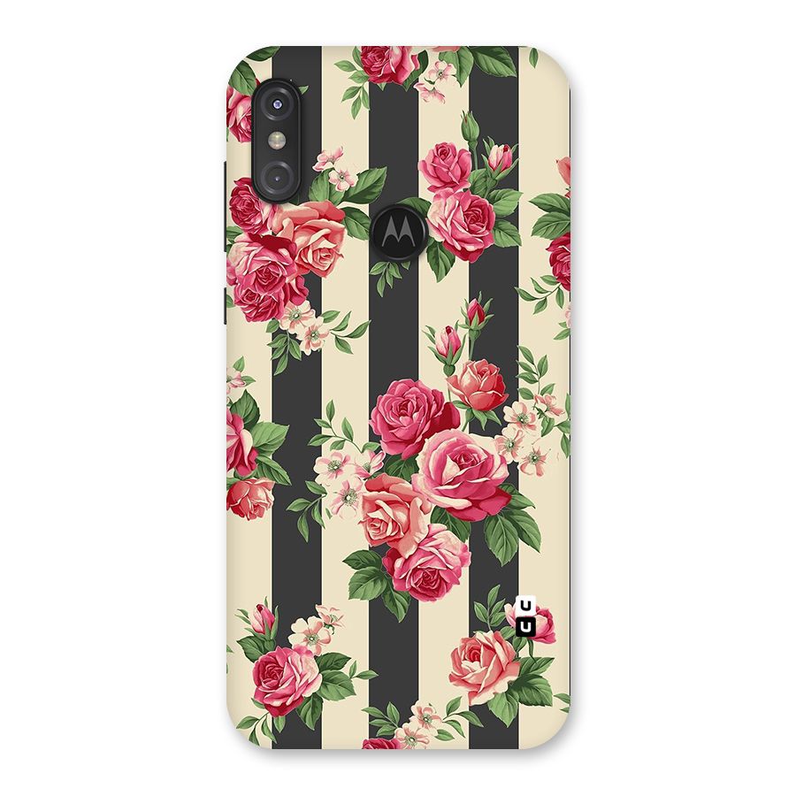 Stripes And Floral Back Case for Motorola One Power
