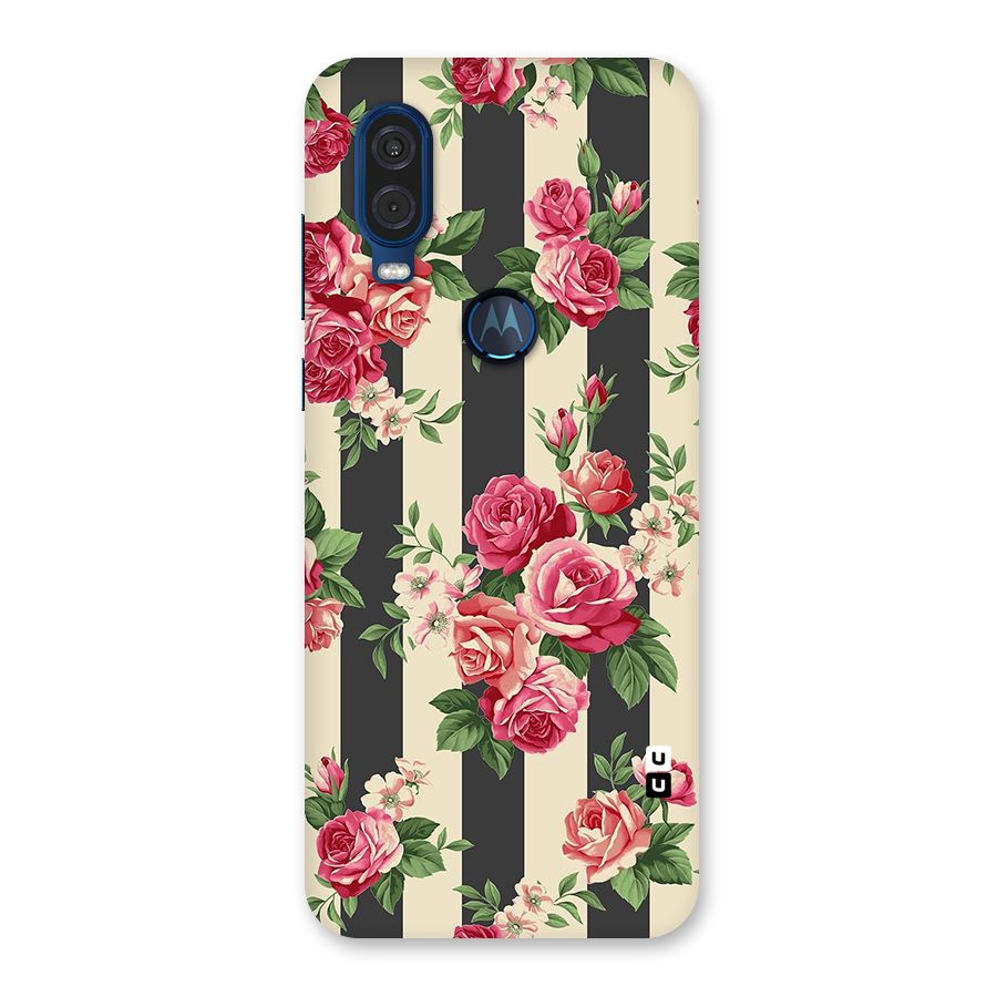Stripes And Floral Back Case for Motorola One Vision
