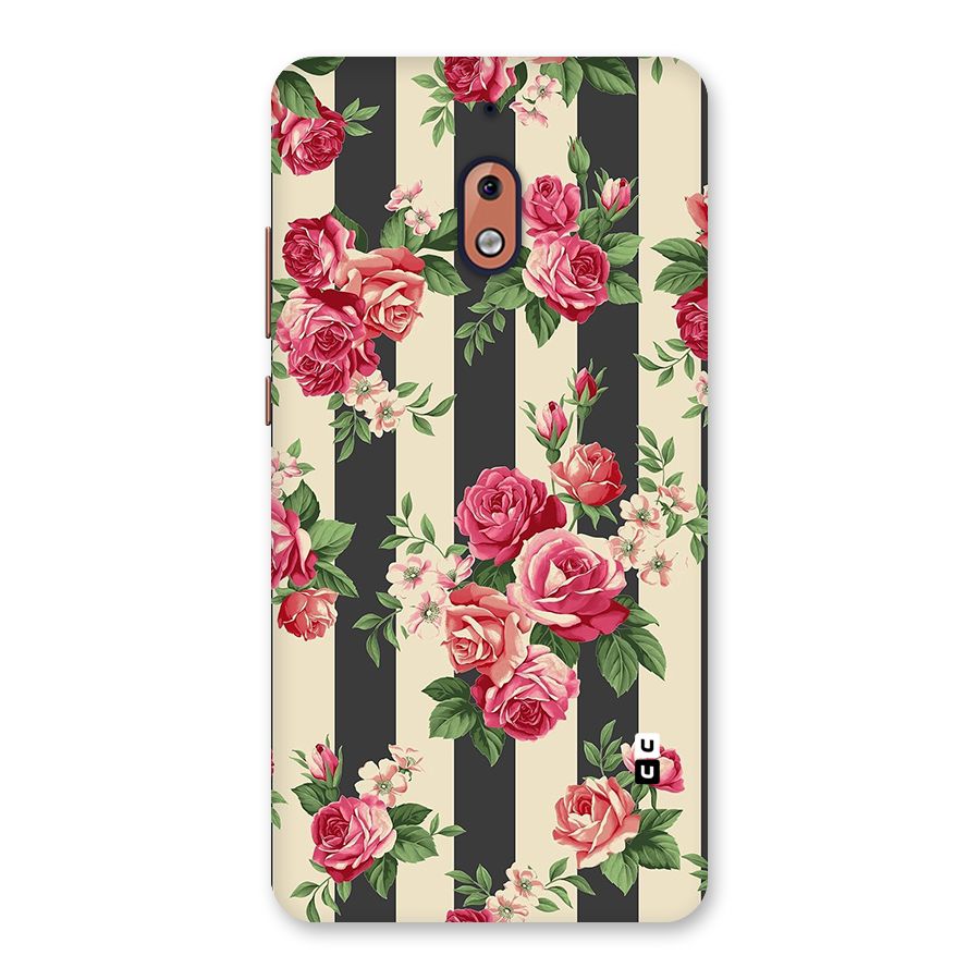 Stripes And Floral Back Case for Nokia 2.1