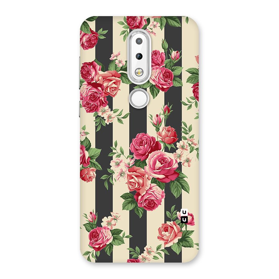 Stripes And Floral Back Case for Nokia 6.1 Plus
