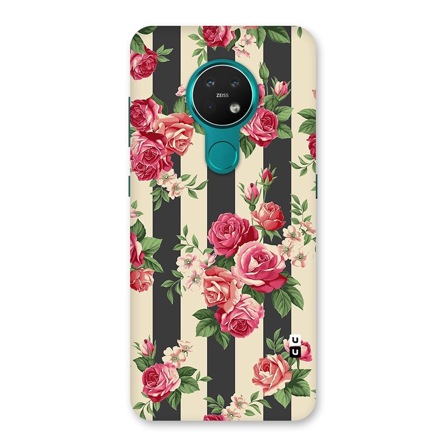 Stripes And Floral Back Case for Nokia 7.2