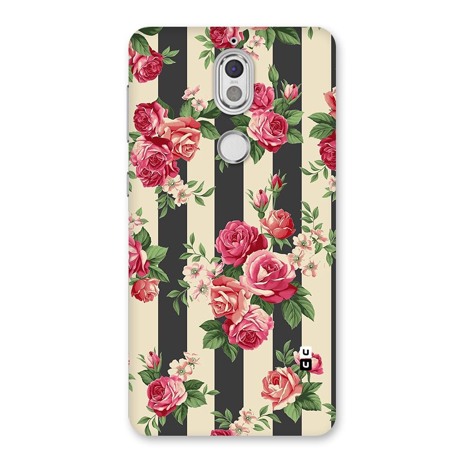 Stripes And Floral Back Case for Nokia 7