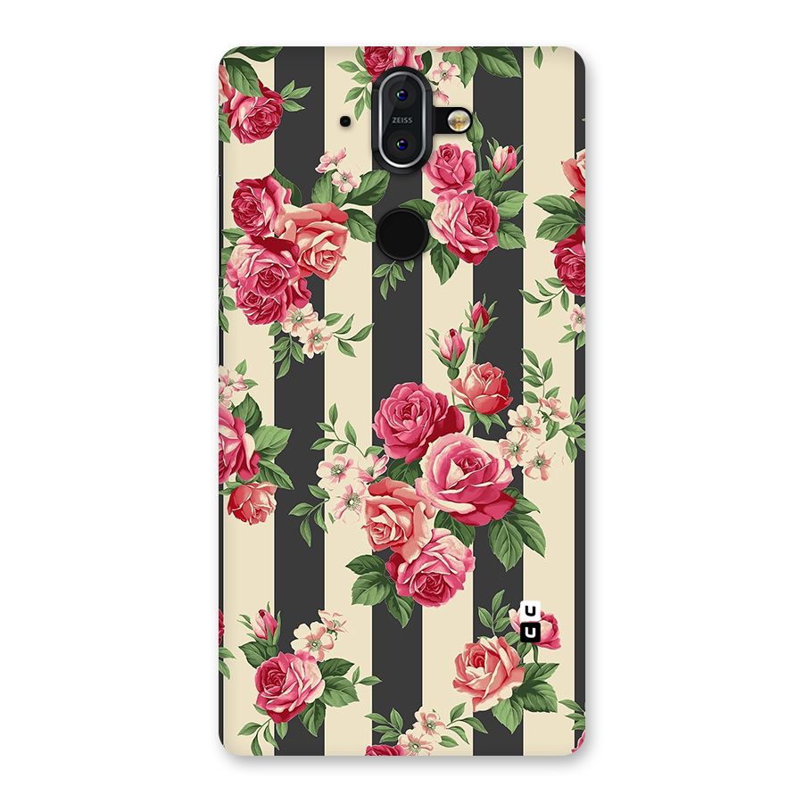 Stripes And Floral Back Case for Nokia 8 Sirocco