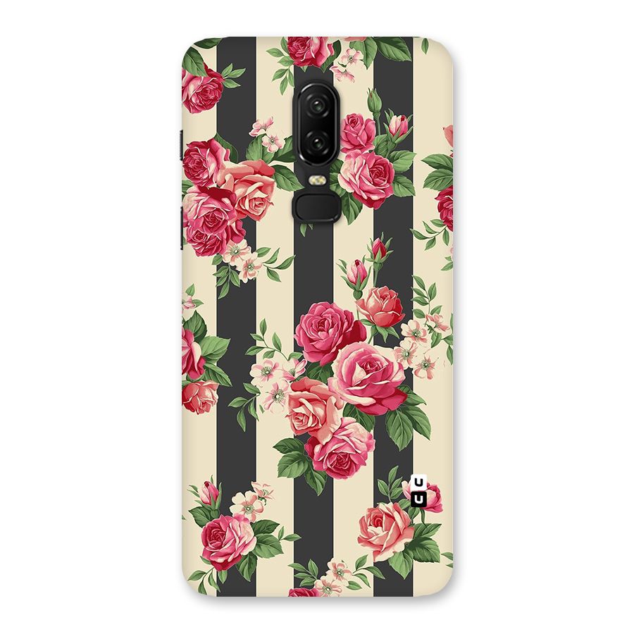 Stripes And Floral Back Case for OnePlus 6