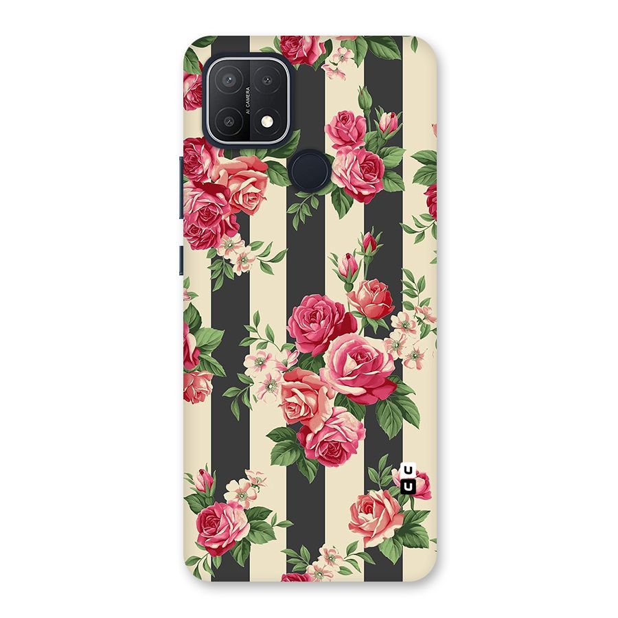 Stripes And Floral Back Case for Oppo A15